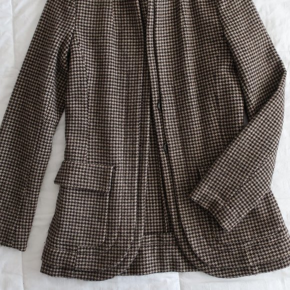 Eddie Bauer Houndstooth Wool Blazer Coat - Picture 2 of 7